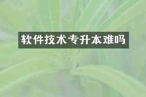 软件技术专升本难吗