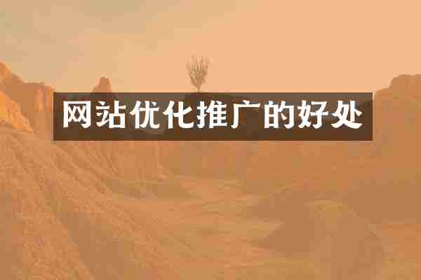 网站优化推广的好处