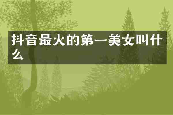 抖音最火的第一美女叫什么