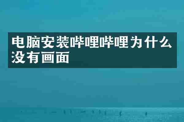 电脑安装哔哩哔哩为什么没有画面