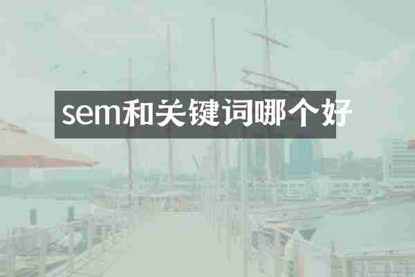 sem和关键词哪个好