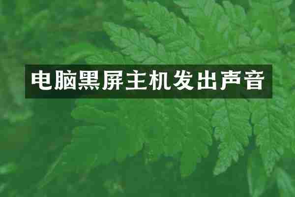 电脑黑屏主机发出声音