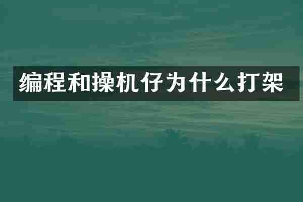 编程和操机仔为什么打架