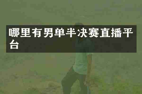 哪里有男单半决赛直播平台