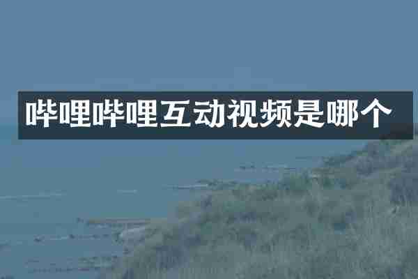 哔哩哔哩互动视频是哪个