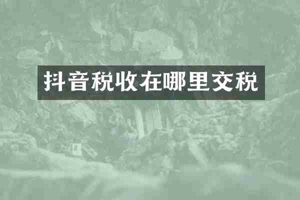 抖音税收在哪里交税