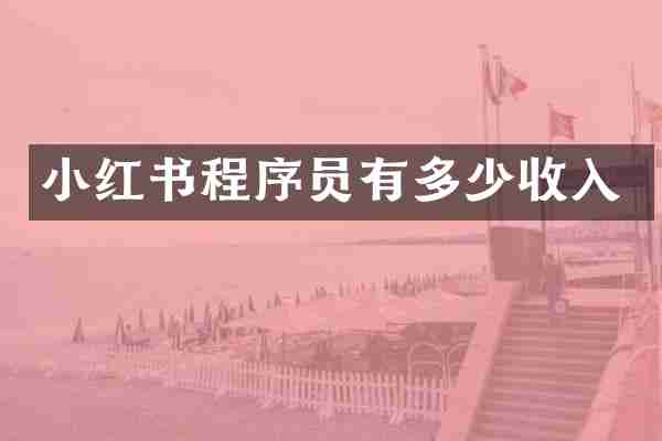 小红书程序员有多少收入