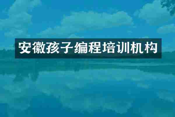 安徽孩子编程培训机构