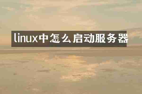 linux中怎么启动服务器