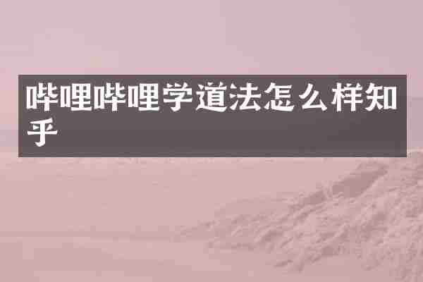 哔哩哔哩学道法怎么样知乎