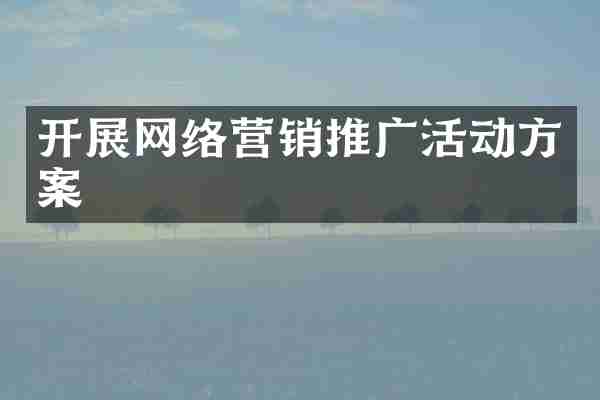 开展网络营销推广活动方案