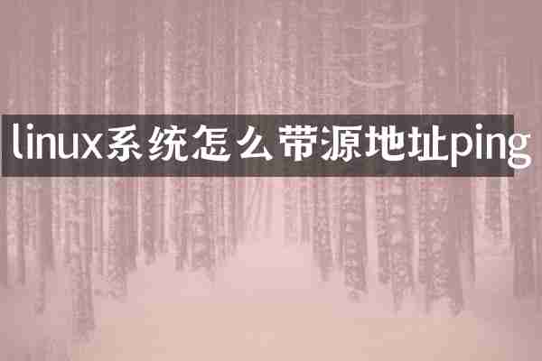 linux系统怎么带源地址ping
