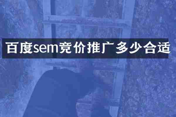 百度sem竞价推广多少合适