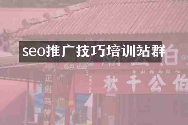 seo推广技巧培训站群