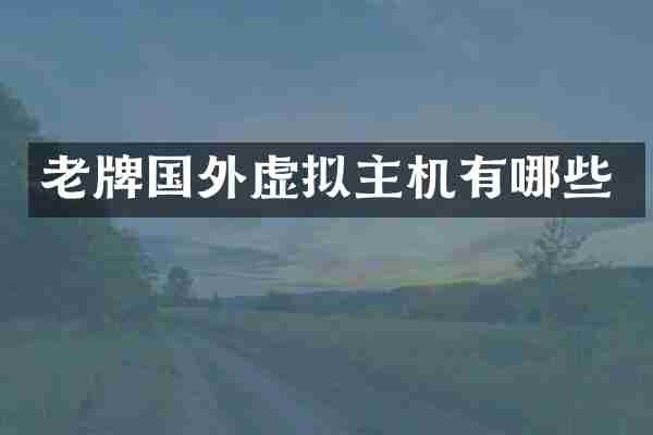 老牌国外虚拟主机有哪些