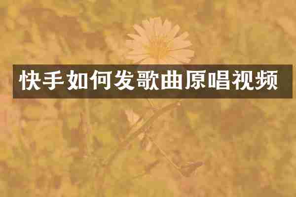 快手如何发歌曲原唱视频