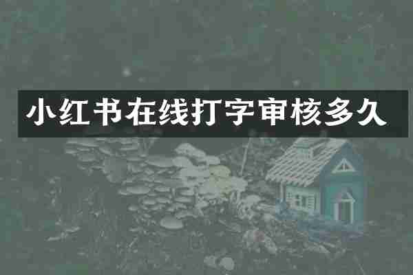 小红书在线打字审核多久
