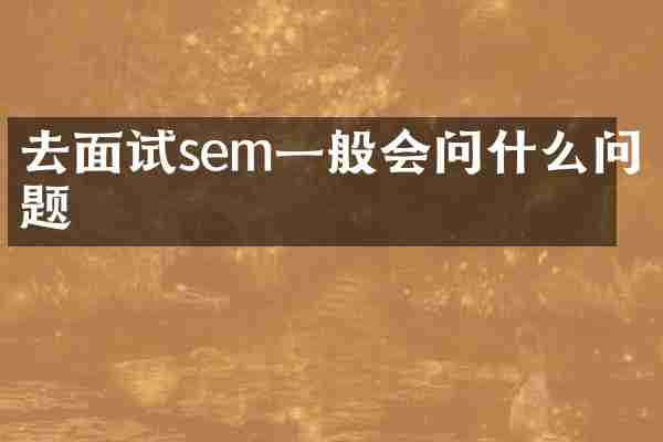 去面试sem一般会问什么问题