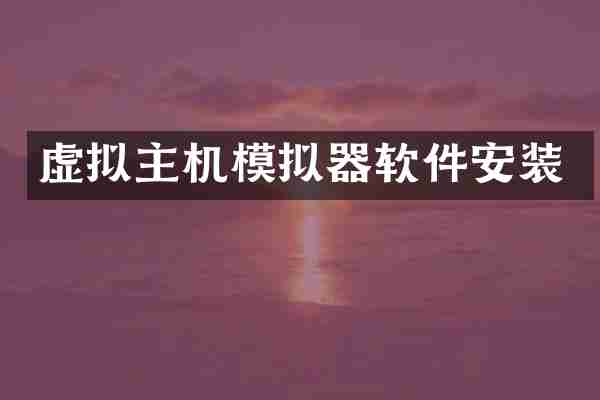 虚拟主机模拟器软件安装