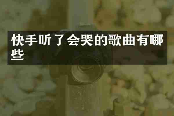 快手听了会哭的歌曲有哪些