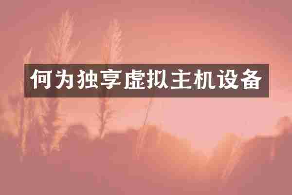 何为独享虚拟主机设备