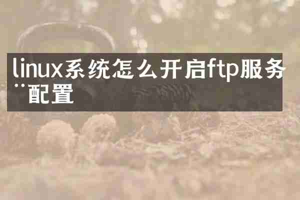 linux系统怎么开启ftp服务器配置