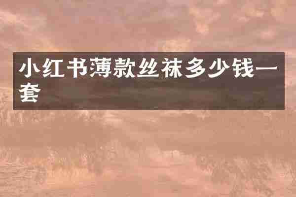 小红书薄款丝袜多少钱一套