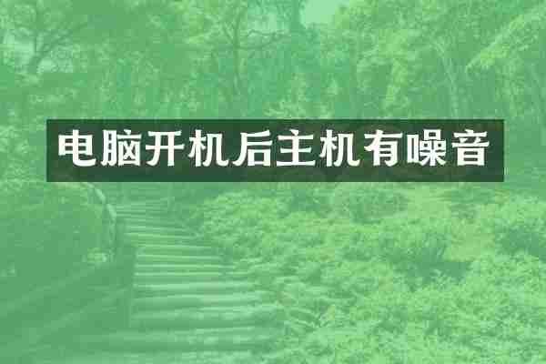 电脑开机后主机有噪音