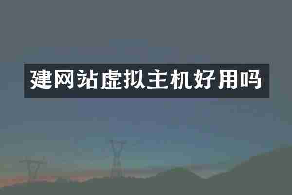 建网站虚拟主机好用吗