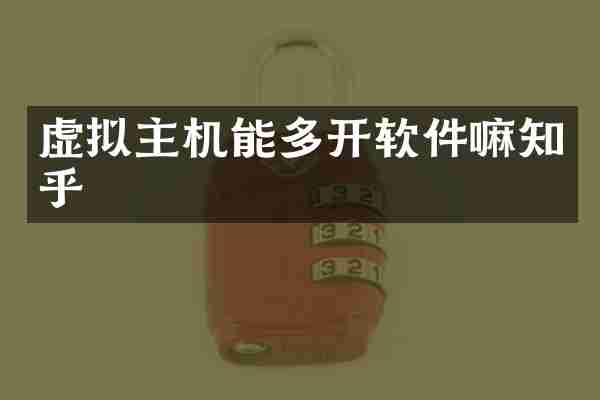 虚拟主机能多开软件嘛知乎
