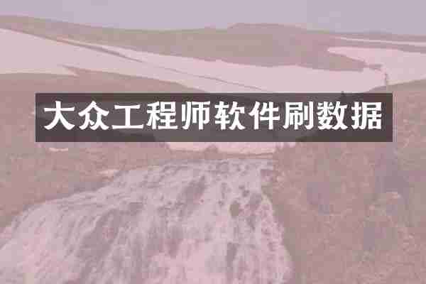 大众工程师软件刷数据