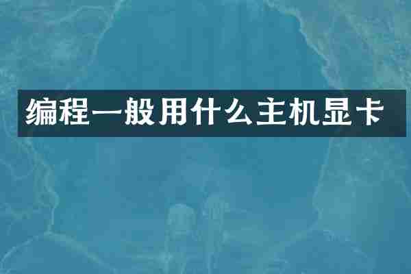 编程一般用什么主机显卡