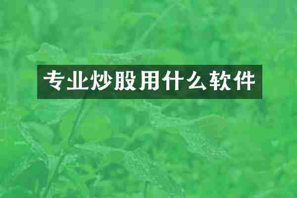专业炒股用什么软件