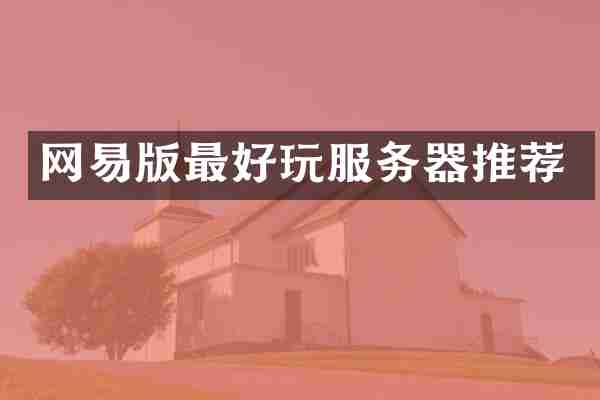 网易版最好玩服务器推荐