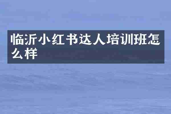 临沂小红书达人培训班怎么样