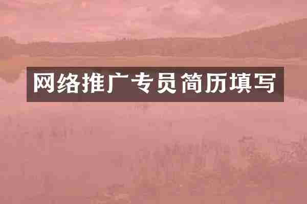 网络推广专员简历填写