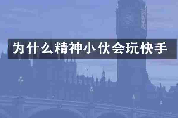 为什么精神小伙会玩快手