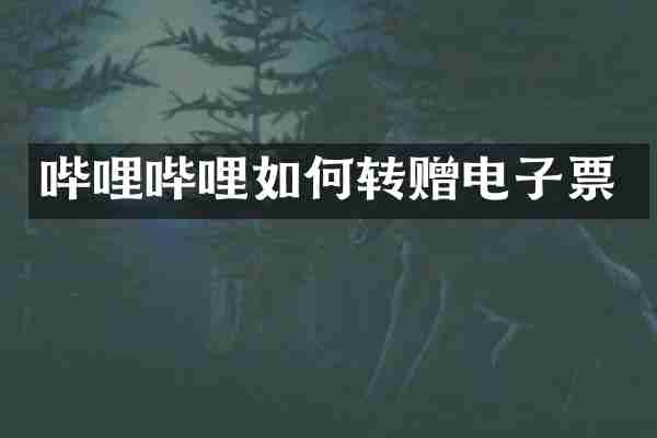 哔哩哔哩如何转赠电子票