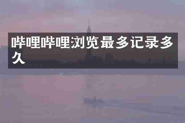 哔哩哔哩浏览最多记录多久
