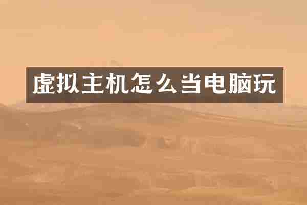 虚拟主机怎么当电脑玩
