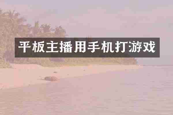 平板主播用手机打游戏