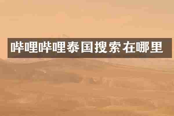 哔哩哔哩泰国搜索在哪里