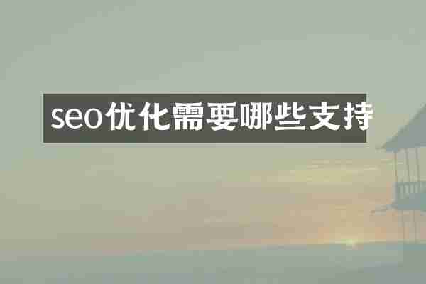seo优化需要哪些支持