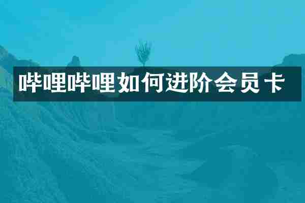 哔哩哔哩如何进阶会员卡