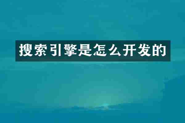 搜索引擎是怎么开发的