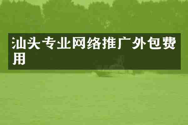汕头专业网络推广外包费用
