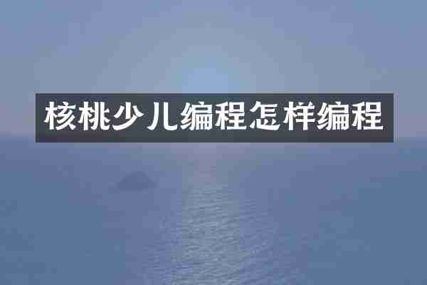 核桃少儿编程怎样编程