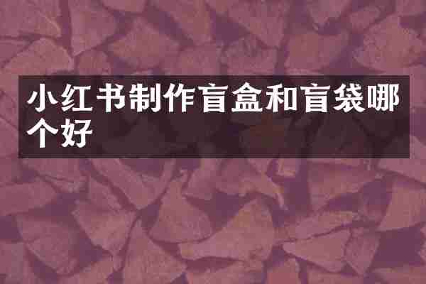小红书制作盲盒和盲袋哪个好