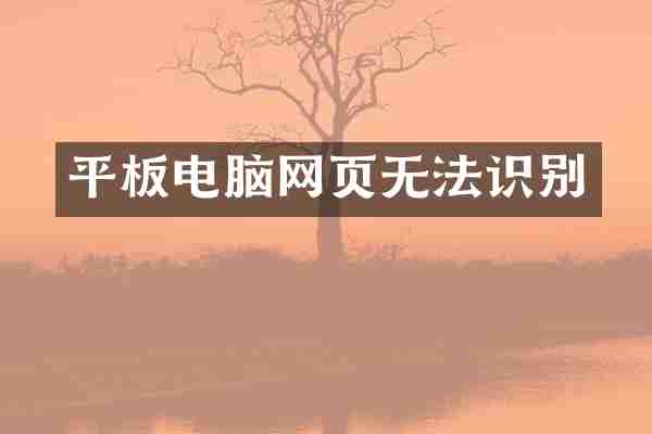 平板电脑网页无法识别