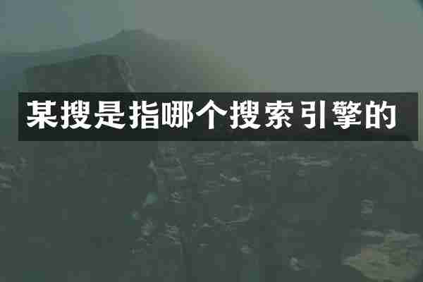 某搜是指哪个搜索引擎的